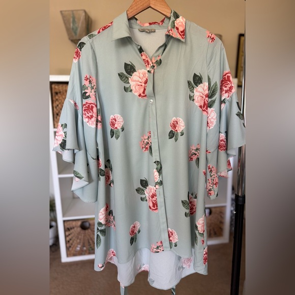 Kimi + Kai Maternity "Emma" Belted Blouse - Picture 5 of 5